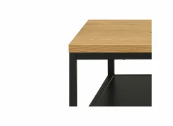 Salontafel 120x60cm - melamine - wilde eik & mat zwart