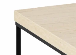 Salontafel 110x55x45cm - decor & staal - travertijn look & zwart