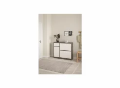 Schoenenkast Naia 109x32x93cm - decor - beton & wit hoogglans
