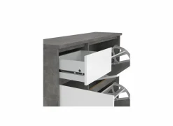 Schoenenkast Naia 109x32x93cm - decor - beton & wit hoogglans