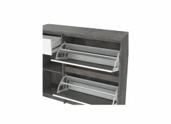 Schoenenkast Naia 109x32x93cm - decor - beton & wit hoogglans