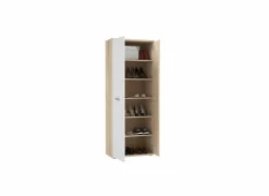 Schoenenkast 69x179x35cm - decor - eik & wit