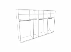 Schuifdeurkast 315cm - decor - metallic grijs & chroom