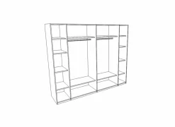 Schuifdeurkast 250cm - decor - grijs