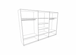 Schuifdeurkast 253cm - decor - lichtbruin