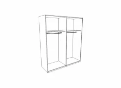 Schuifdeurkast 181cm - decor - wit