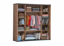 Schuifdeurkast Elsa 240cm - decor - industrial oak & zwart