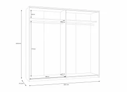 Schuifdeurkast Ingalill 220cm - decor - zand