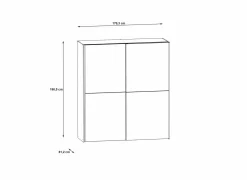 Schuifdeurkast Kaikais 170cm - decor - donkergrijs