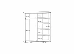 Schuifdeurkast Kaikais 170cm - decor - noble eik