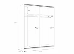 Schuifdeurkast Lya 170cm - decor - cabezone oak & mauvella oak