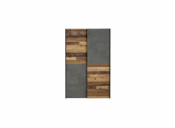 Schuifdeurkast Ozzula 120cm - decor - old wood vintage & beton