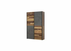 Schuifdeurkast Ozzula 120cm - decor - old wood vintage & beton