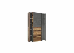 Schuifdeurkast Ozzula 120cm - decor - old wood vintage & beton