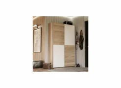 Schuifdeurkast Ozzula 120cm - decor - sonoma eik & wit