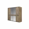 Schuifdeurkast Tanya 251cm - decor - canyon oak & zwart
