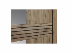Schuifdeurkast Tanya 251cm - decor - canyon oak & zwart