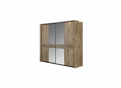 Schuifdeurkast Tanya 286cm - decor - canyon oak & zwart
