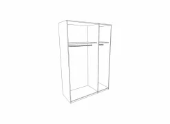 Schuifdeurkast Weimar 135cm - decor - wit & grijs