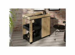 Serveerwagen 78cm - decor - artisanale eik