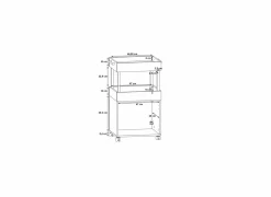 Serveerwagen 50cm - decor - artisanale eik