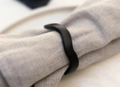 Servetring Charm 4,5x4,5cm - zwart - set van 4