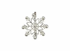 Servetring sneeuwvlok 5,5x4,5cm - zink - zilver - set van 2
