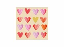 Serviette Aquarel Hearts 33x33cm - papier - multicolor 20 stuks