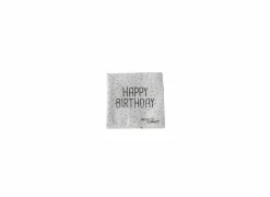 Serviette Birthday 17x17cm wit 20 stuks