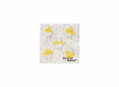 Serviette Chiko 17x17cm - papier - geel/wit 20 stuks