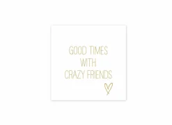 Serviette Crazy Friends 33x33cm goud 20 stuks