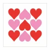 Serviette Hearts Graphic 33x33cm - papier - wit/roze/rood 20 stuks