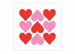 Serviette Hearts Graphic 33x33cm - papier - wit/roze/rood 20 stuks