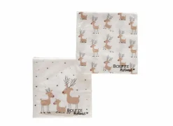 Serviette Kerst Timba Hert 16,5x16,5cm meerkleurig, 20 stuks