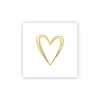 Serviette Pue Heart 25x25cm goud 20 stuks