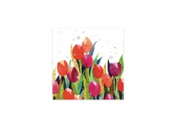 Serviette Tulip Splash 33x33cm - papier - multicolor 20 stuks