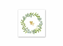 Serviette Two Hearts 25x25cm groen 20 stuks
