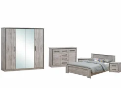 Slaapkamer Elias met bed 140x200cm - kleerkast 214cm - commode 120cm en 2 nachtkastjes