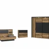 Slaapkamer Jabim met bed 180x200cm - kleerkast 279cm - commode 100cm
