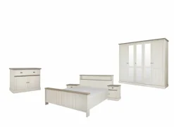 Slaapkamer met bed 180x200cm - kleerkast 259cm - commode 122cm en 2 nachtkastjes