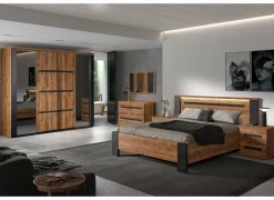 Slaapkamer Pauline met bed 140x200cm - kleerkast 245cm - commode 110cm en 2 nachtkastjes