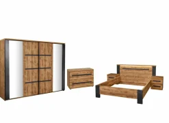 Slaapkamer Pauline met bed 180x200cm - kleerkast 245cm - commode 110cm en 2 nachtkastjes