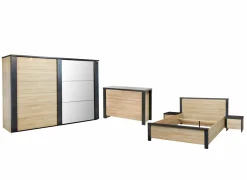 Slaapkamer Phaedra met bed 160x200cm - kleerkast 280cm - commode 120cm en 2 nachtkastjes