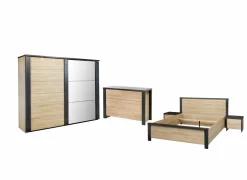 Slaapkamer Phaedra met bed 160x200cm - kleerkast 217cm - commode 120cm en 2 nachtkastjes