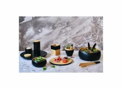 Slabestek Black & Wood zwart 2-delig