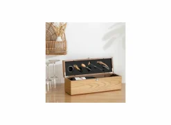 Sommelierkoffer Marc 5-delig 35,8x12x10,9cm - MDF & staal - bruin