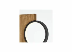 Staande lamp Cheesy LED H140cm - FSC - zwart & hout