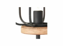 Staande lamp Gwen H163cm E27 - hout massief & metaal - zwart