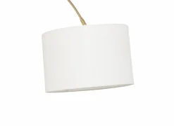 Staande lamp Tilio H195cm E27 - marmer & polyestervezel - wit & goud