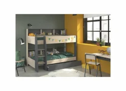 Stapelbed Leo 90x200cm - decor - beige met bodems